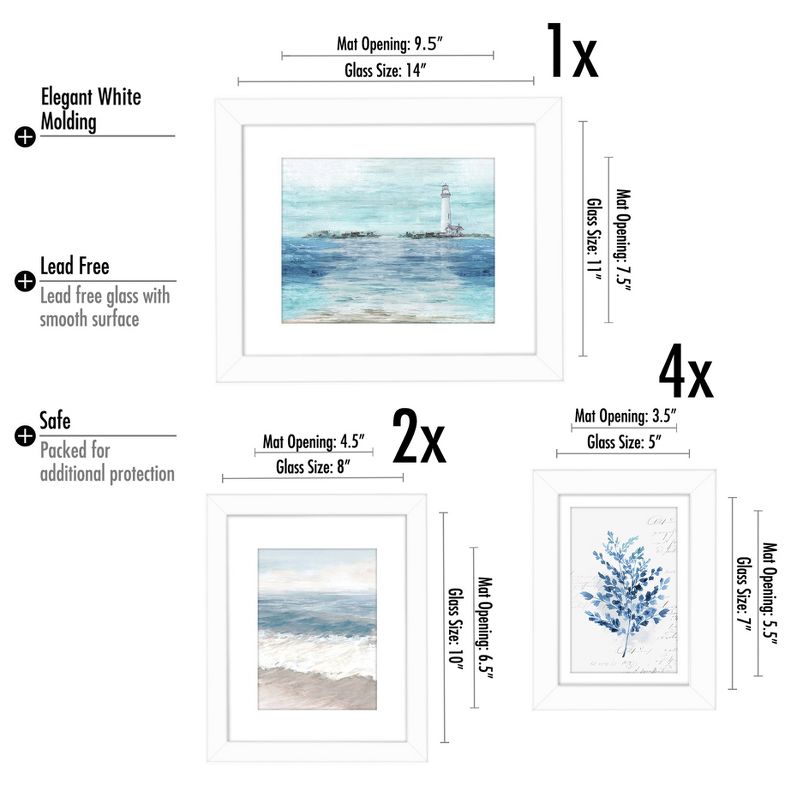 Americanflat Coastal Botanical (Set Of 7) Framed Art Sets Coastal Breeze Pi Creative, 4 of 7