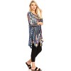 Women's Paisley and Animal Print Scoop Neck Marlene Tunic - White Mark - 2 of 3