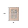 Coral And Blue Oriental Area Rug - 3 of 4