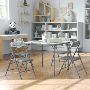 Flash Furniture Kids Colorful 5 Piece Folding Table and Chair Set - 1 of 4