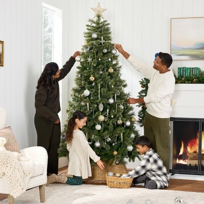 6ft Pre-Lit Cashmere Pine Christmas Tree with Multicolor LED Lights