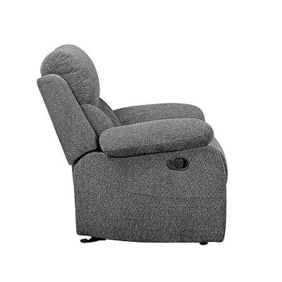 Kalen 78'' Gray Chenille Reclining Sofa with Cup Holders