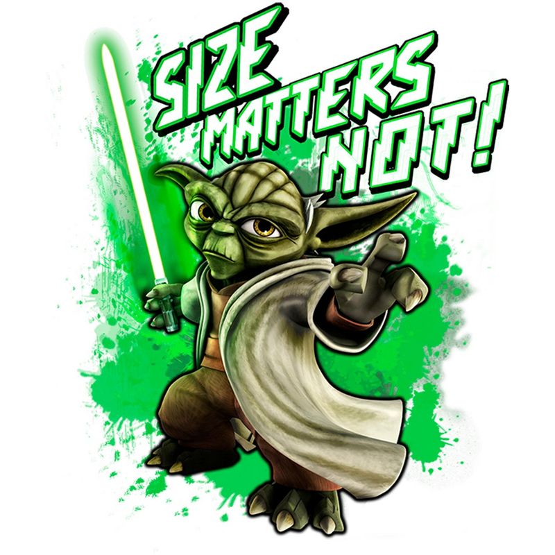 Men's Star Wars: The Clone Wars Clone Wars Yoda Size Matters Not Baseball Tee, 2 of 5