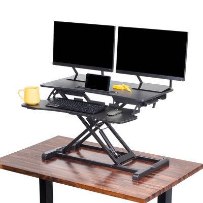 FlexPro Hero Standing Desk Converter - 32” Sit to Stand Desk with Keyboard Tray – Stand Steady