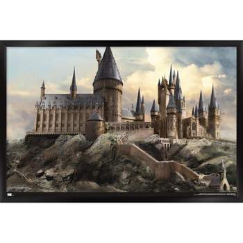 Trends International The Wizarding World: Harry Potter - Hogwarts at Sunrise Framed Wall Poster Prints