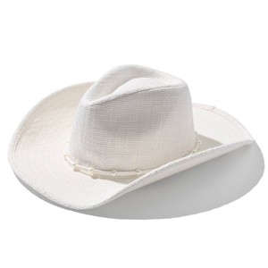 Kendra Scott Sawyer Cowboy Hat - Ivory: Tweed, Midweight, Comfort Elastic, One Size Fits Most - 1 of 3
