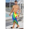 LA LEELA Men's 4th of July USA Flag Swimwear Summer Sarong Swim Trunk Pareo Beach Wrap One Size Multi Stripes - 2 of 4
