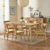 GDFStudio Isador Mid Century Modern 7 Piece Fabric Upholstered Rubberwood  Dining Set - 2 of 4