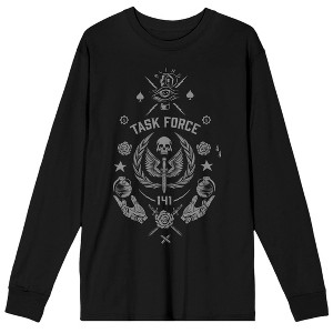 Call of Duty Modern Warfare II Task Force 141 Crew Neck Long Sleeve Men's Black Tee - 1 of 3