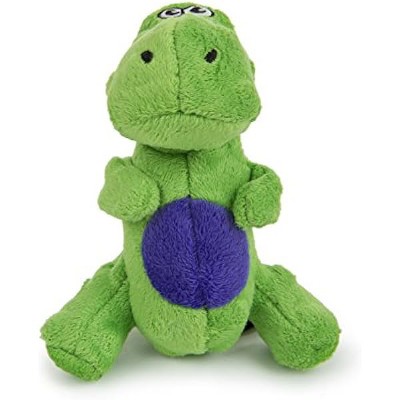 goDog Just For Me Dinos T-Rex Squeaky Plush Dog Toy, Chew Guard Technology - Green, Mini