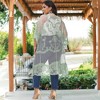Anna-Kaci Women's Plus Size Lace Cardigan Short Sleeve Open Front Floral Crochet Long Duster - 2 of 4