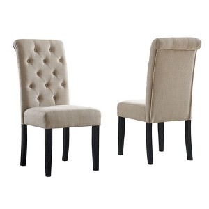 NicBex Set of 2 Dining Chair Modern Upholstered Tufted Backrest Side Chair with Wood Legs for Kitchen,Dining Room - 1 of 4