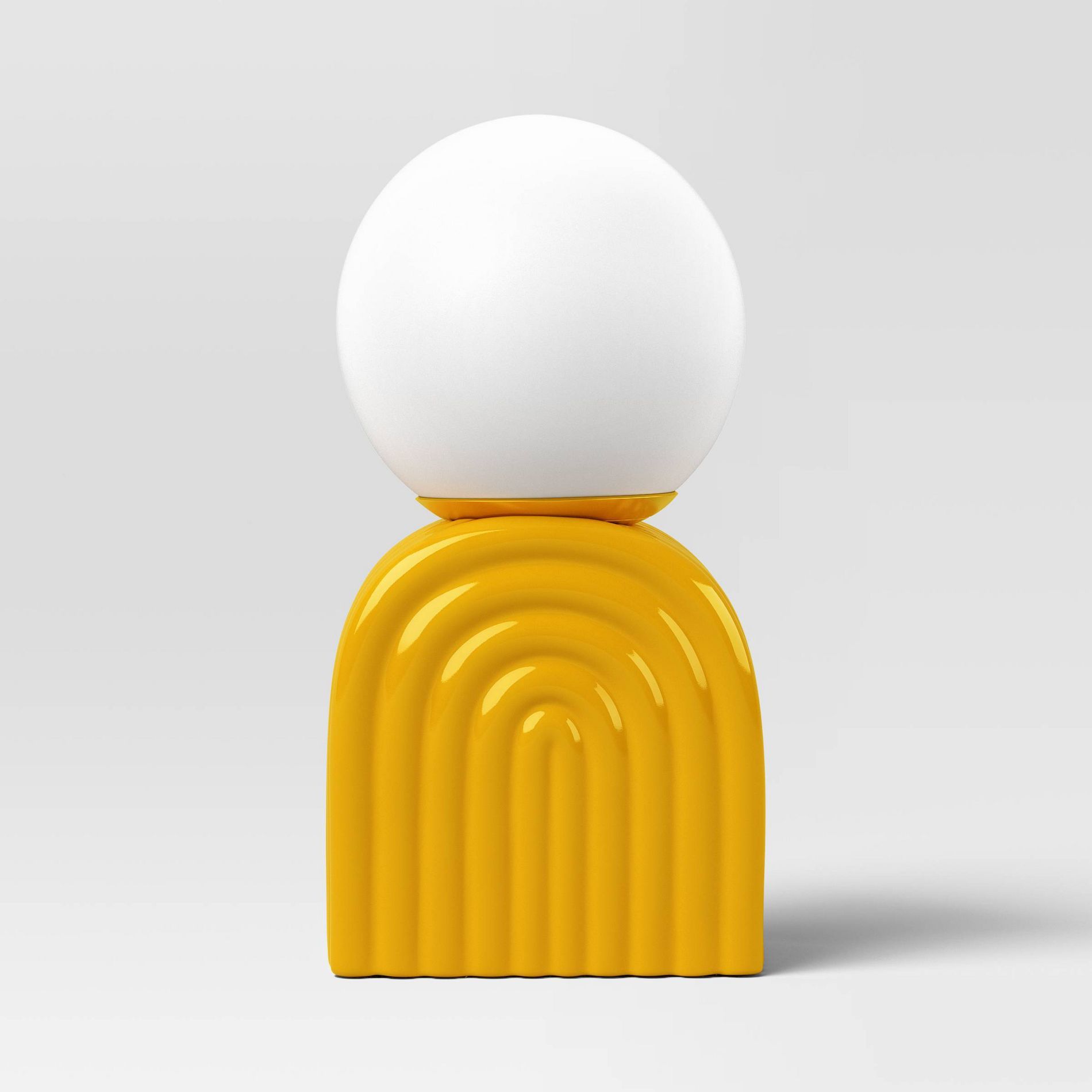 Mini Glass Orb Shade with Ceramic Base Novelty Table Lamp Yellow - Room Essentials™