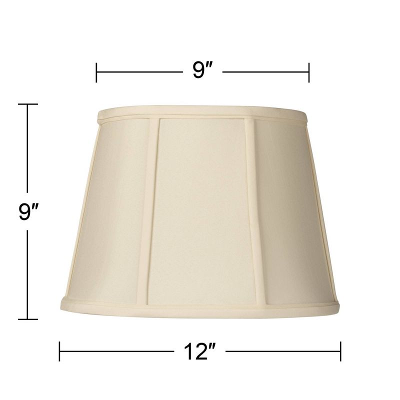 Springcrest Cream Small Oval Lamp Shade 9" Wide and 6.5" Deep at Top x 12" Wide and 8" Deep at Bottom x 9" Slant (Spider) Replacement with Harp, 6 of 7