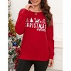 Merry Christmas Sweatshirt for Women Long Sleeve Crewneck Xmas Plaid Tree Graphic Funny Holiday Blouse Tops - 2 of 4