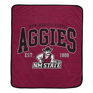 NCAA New Mexico State Aggies Vintage Arch Block Flannel Fleece Blanket: Sports Team Logo - 1 of 1