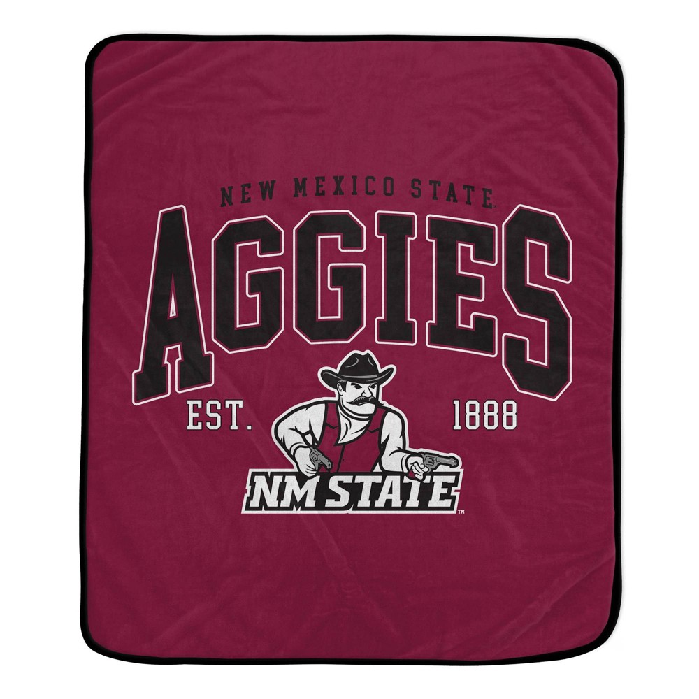 Photos - Duvet NCAA New Mexico State Aggies Vintage Arch Block Flannel Fleece Blanket