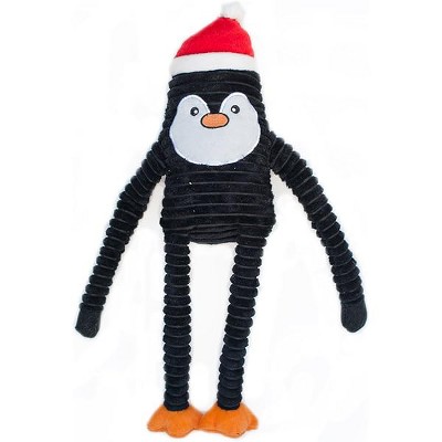 ZippyPaws Holiday Crinkle Squeaky Penguin Plush Dog Toy, Large