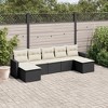 vidaXL 7 Piece Patio Sofa Set with Cushions Black and Cream - Without Table - 2 of 4