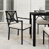 Martha Stewart Lily Pond Indoor-Outdoor Stackable Patio Dining Armchair with Steel Frame in Black with Cream All-Weather Cushion - 2 of 4