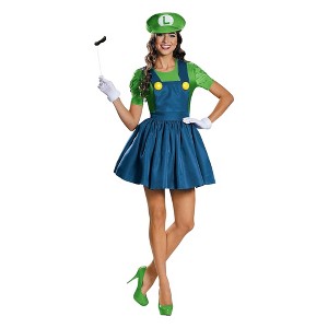 Nintendo Super Mario Bros Women's Luigi Costume Dress - 1 of 4