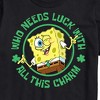 Men's - SpongeBob Squarepants - Who Needs Luck With This Charm St. Patrick's Day Short Sleeve Graphic T-Shirt - 2 of 4