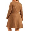 Agnes Orinda Women's Plus Size Faux Suede V Neck Long Sleeve A-Line Dress - 4 of 4