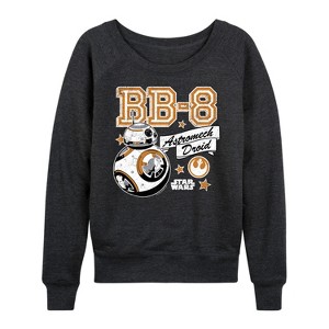 Women's - Star Wars: The Force Awakens - BB8 Lightweight French Terry Wide Neck Long Sleeve Graphic Shirt - 1 of 4