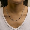 Haus of Brilliance Silver Checkerboard Cut Red Garnet Bezel Station Necklace - 22" Inches - 4 of 4
