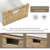 Lyngins Chic Storage Bench with 3 Drawers & Wicker Baskets – Removable Cushion, Entryway Bench, Acacia Wood Ottoman with Storage, Foot Stool - 3 of 4