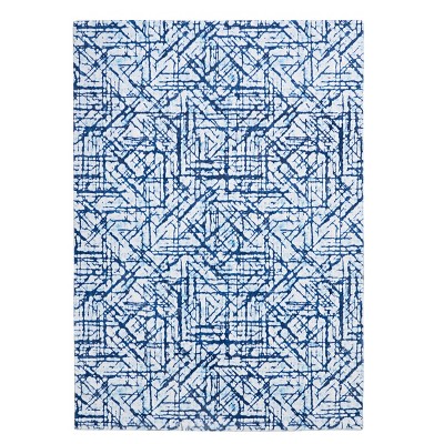 3'x5' Durand Faux Rabbit Rug Blue/white - Linon : Target