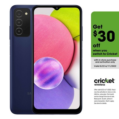 Cricket Prepaid Samsung Galaxy A03s (32GB) Phone - Blue
