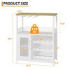 3-Tier Wine & Coffee Bar Cabinet with Storage Door, Liquor Cabinet with Wine Rack & Glass Holder for Kitchen, Dining Room, Living Room, White - 3 of 4
