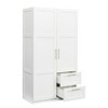 High Wardrobe And Kitchen Cabinet With 2 Doors, 2 Drawers And 5 Storage Spaces for Bedroom, Living Room, White - 4 of 4