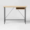 Wood and Metal Writing Desk with Storage - Room Essentials - 3 of 4