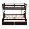 Twin Over Full Bunk Bed with Storage Drawers, Convertible to Two Beds, Space Saving Solid Wood Bed Frame for Kids & Teens-3irtyhousy - 3 of 4