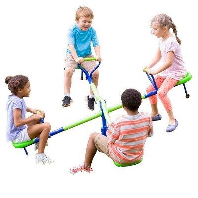 HearthSong Quad-Seat Teeter Totter Spinning Seesaw for Multiple Kids' Active Play