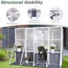 Greenhouse, Wooden Lean to Greenhouses for Outdoors, Heavy Duty Walk in Green House for Outside Winter for Sunroom Storage Shed, Garden, Backyard - 3 of 4