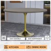 LeisureMod Verve Mid-Century Modern 48" Round Dining Table with MDF Top and Brushed Gold Pedestal Base for Dining Room and Kitchen - 4 of 4