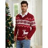 Mens Ugly Christmas Sweaters Shawl Collar Knitted Long Sleeve Pullover Jumpers - 2 of 4