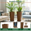 TUYOHW Set of 2 Tall Planters for Plants, 24" Tapered Tall Planters with Tray for Porch, Patio, Backyard, Large Planters for Outdoor Indoor Plants - 4 of 4