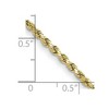 Black Bow Jewelry 2.25mm 10K Yellow Gold Hollow Diamond Cut Rope Chain Necklace - 2 of 4