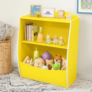 Jojoka Kids Bookshelf,Book Storage Organizer,2-Tier Kids Bookcase with Open Compartments - 1 of 4