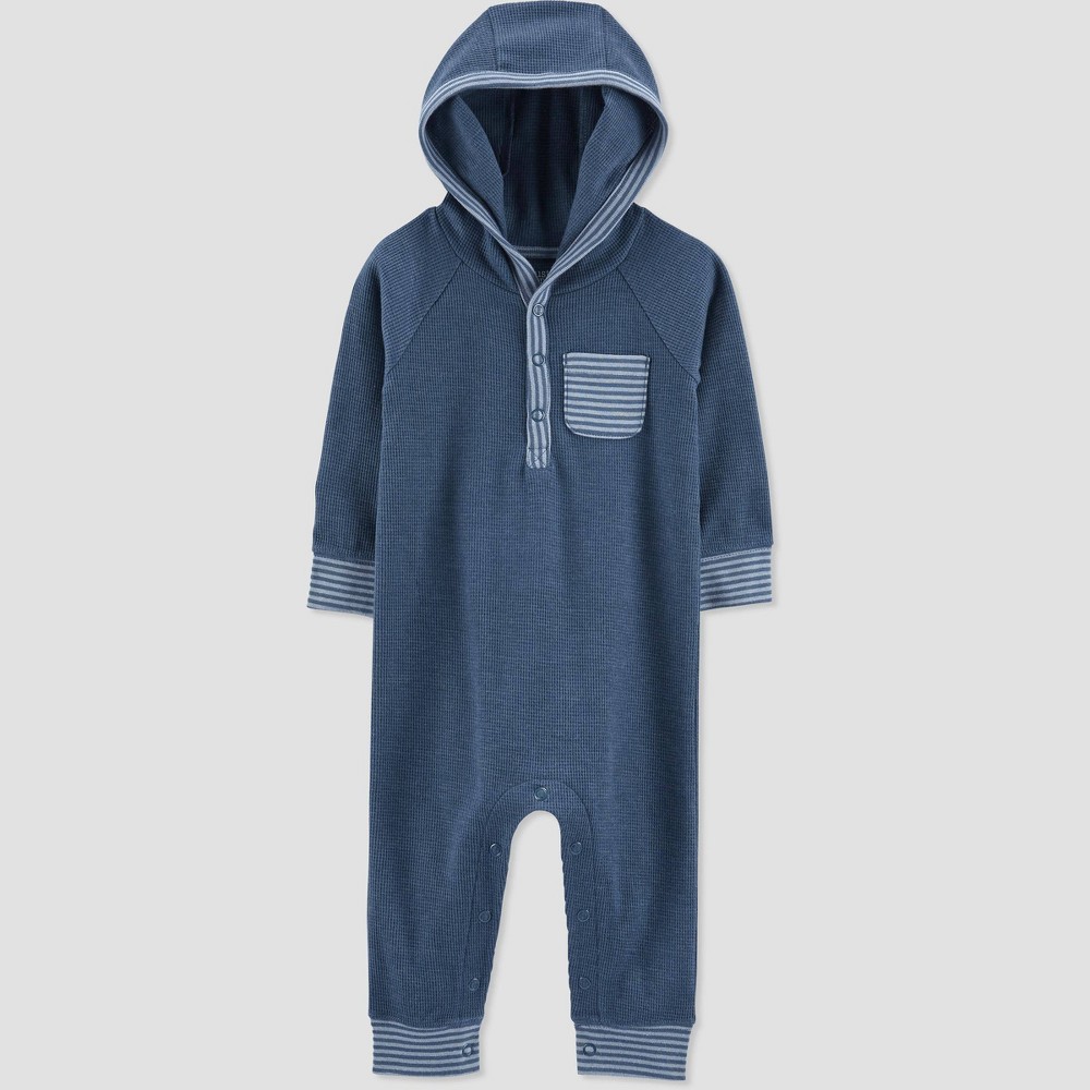 Carter's Just One You Baby Girls' Henley Jumpsuit - Blue 12M