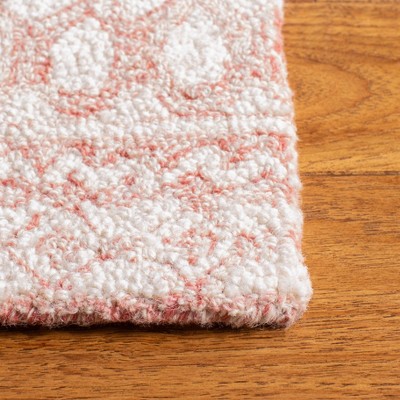 Hand-Tufted Pink and Ivory Wool Runner Rug, 2'3" x 9'