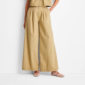 Women's High-Rise Wide Leg Pleated Pants - Future Collective - 1 of 3