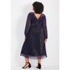 Avenue Women's Plus Size Pleated Plisse Blouson Sleeve Dress - image 3 of 4