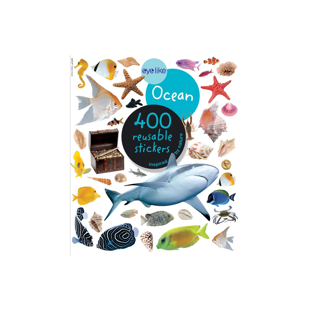 Eyelike Stickers Ocean - Workman: 400 Reusable Kids Stickers, Ocean Theme, 12 Sheets, Planner Stickers