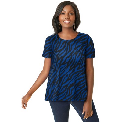 Jessica London Women's Plus Size Stretch Cotton Trapeze Tee