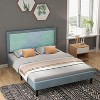 Coucheta Full Size Bed Frame, Tufted Platform Bed Frame with Adjustable Height Headboard, Velvet Mix Color Upholstered Bed Frame - 4 of 4